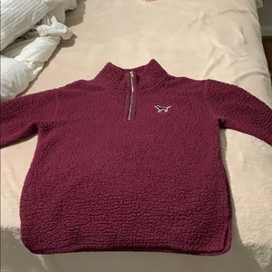 PINK burgundy sherpa sweatshirt
